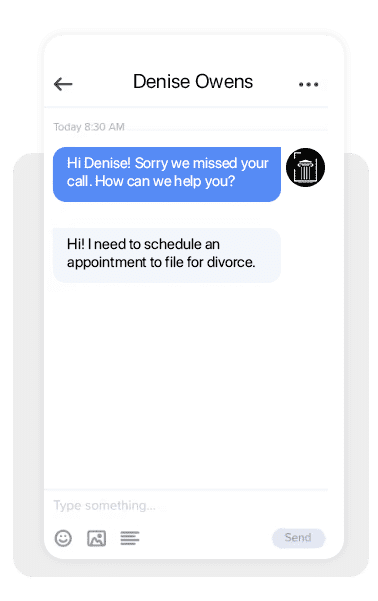 Instant missed-call text-back conversation